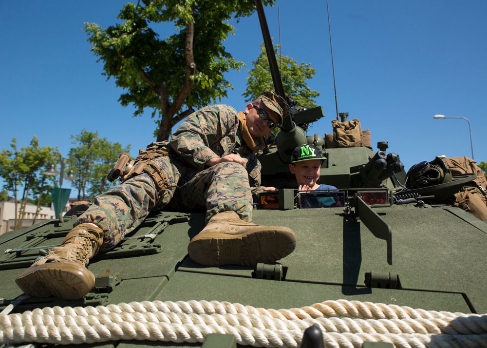 4th LAR Marines Interact With Lithuanian Locals During Exercise Saber Strike 18
