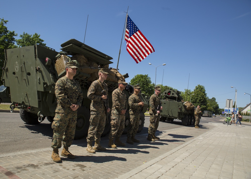 4th LAR Marines Interact With Lithuanian Locals During Exercise Saber Strike 18