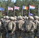 U.S. Army Soldiers participate in the opening ceremony of Saber Strike