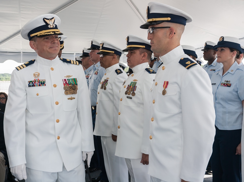 Coast Guard Cutter Northland crew holds change-of-command ceremony in Portsmouth, Va.