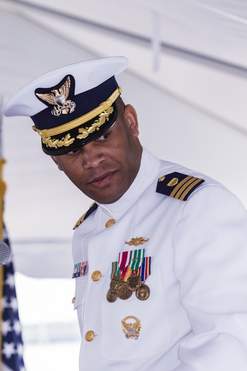 Coast Guard Cutter Northland crew holds change-of-command ceremony in Portsmouth, Va.