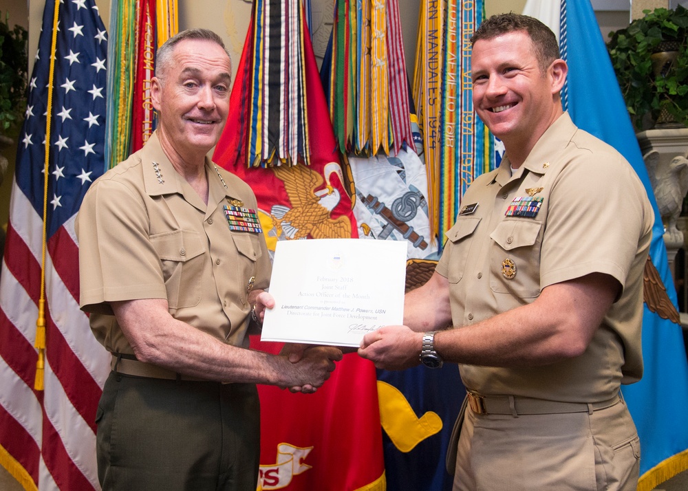 CJCS Gen. Dunford Recognizes NPS Grad