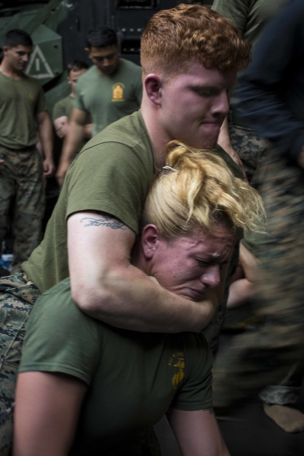 Combat Logistics Battalion 13 and Battalion Landing Team 3/1 practice grappling techniques