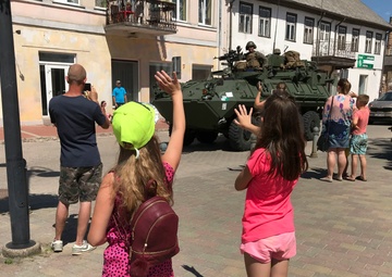 4th LAR Marines Interact With Latvian Locals During Saber Strike 18
