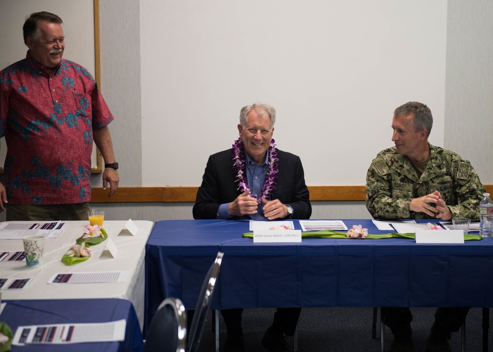 Retired Navy Adm. Steve Abbot Visits Pearl Harbor Navy-Marine Corps Relief Society