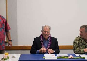 Retired Navy Adm. Steve Abbot Visits Pearl Harbor Navy-Marine Corps Relief Society