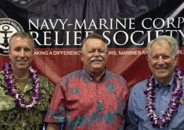 Retired Navy Adm. Steve Abbot Visits Pearl Harbor Navy-Marine Corps Relief Society