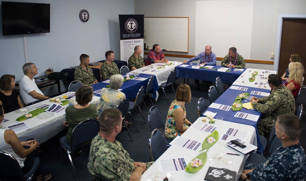 Retired Navy Adm. Steve Abbot Visits Pearl Harbor Navy-Marine Corps Relief Society