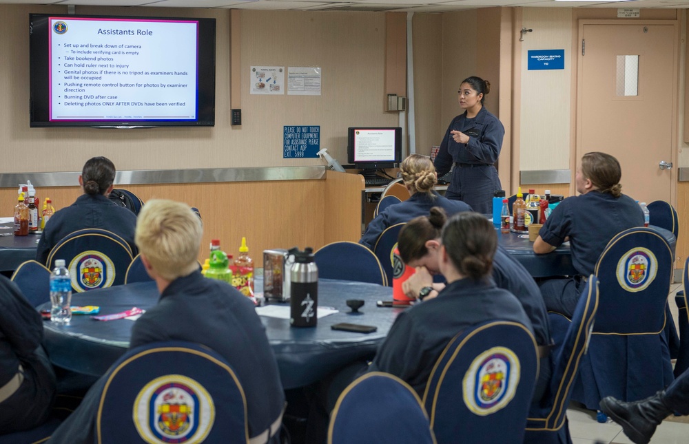 Sailors participate sexual assualt forensics assistant course