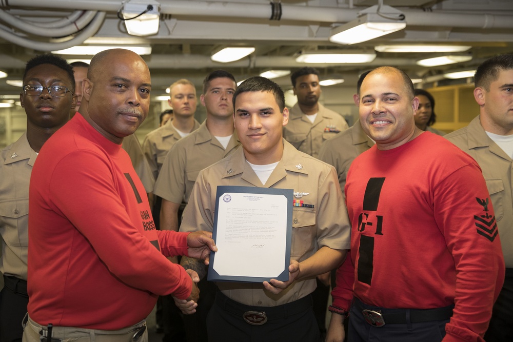 USS Gerald R. Ford Weapons Department Frocking