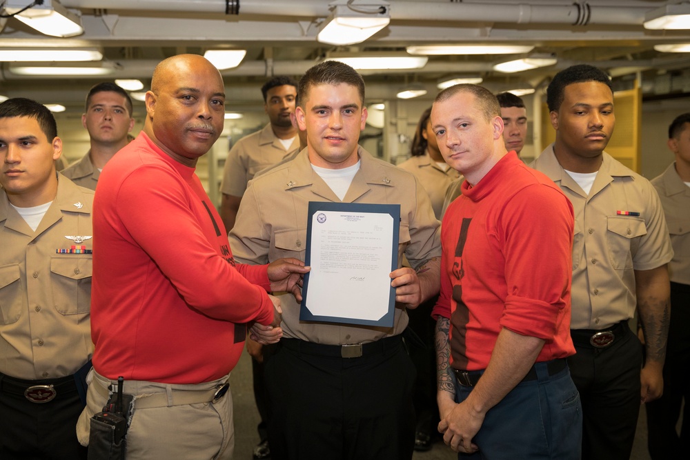 USS Gerald R. Ford Weapons Department Frocking