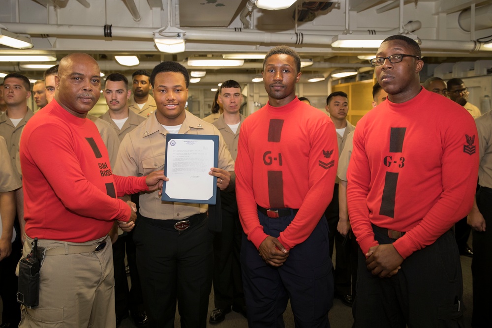 USS Gerald R. Ford Weapons Department Frocking