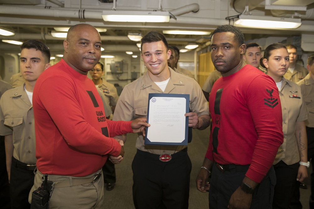 USS Gerald R. Ford Weapons Department Frocking