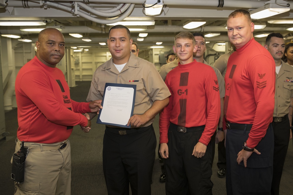 USS Gerald R. Ford Weapons Department Frocking