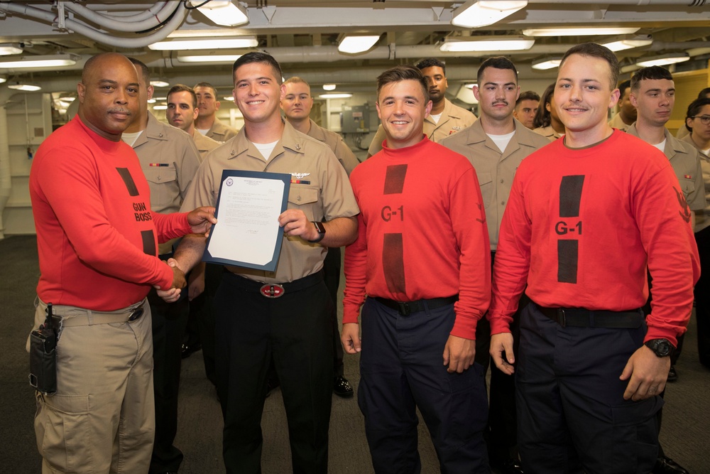 USS Gerald R. Ford Weapons Department Frocking