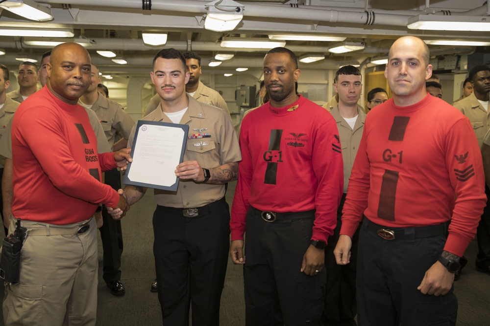 USS Gerald R. Ford Weapons Department Frocking