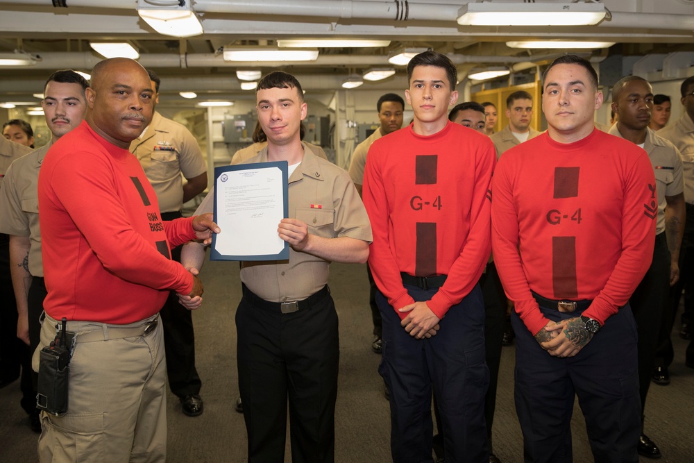 USS Gerald R. Ford Weapons Department Frocking