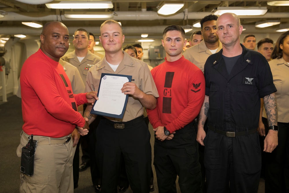 USS Gerald R. Ford Weapons Department Frocking