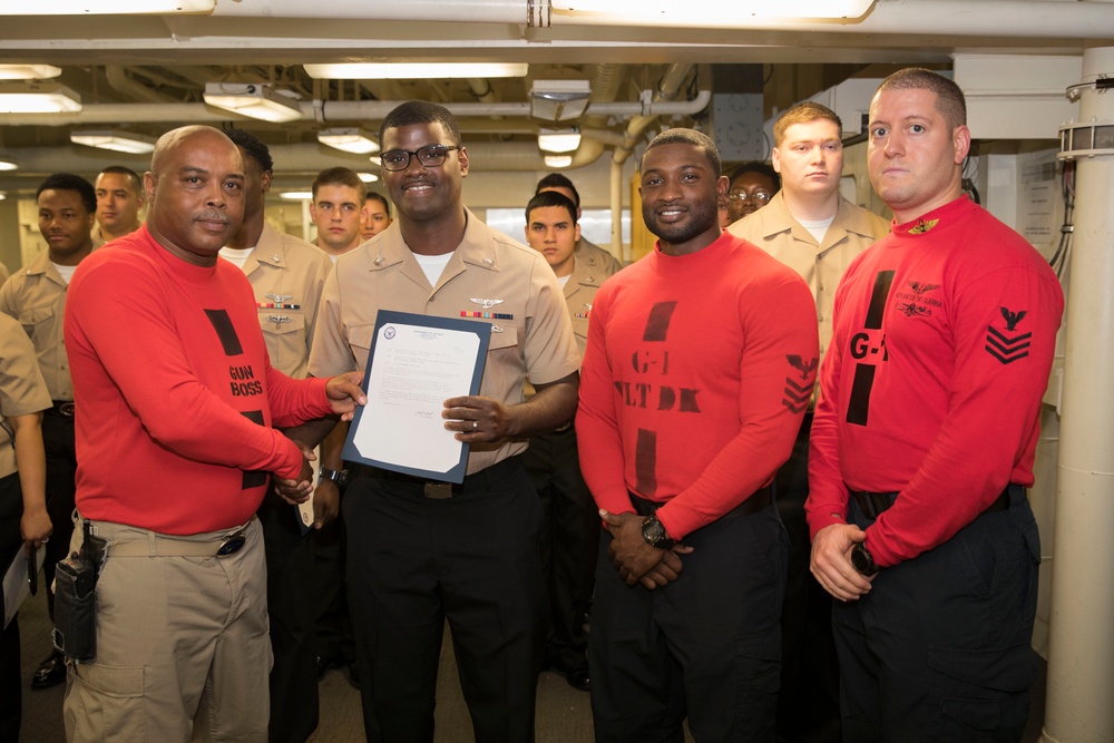 USS Gerald R. Ford Weapons Department Frocking