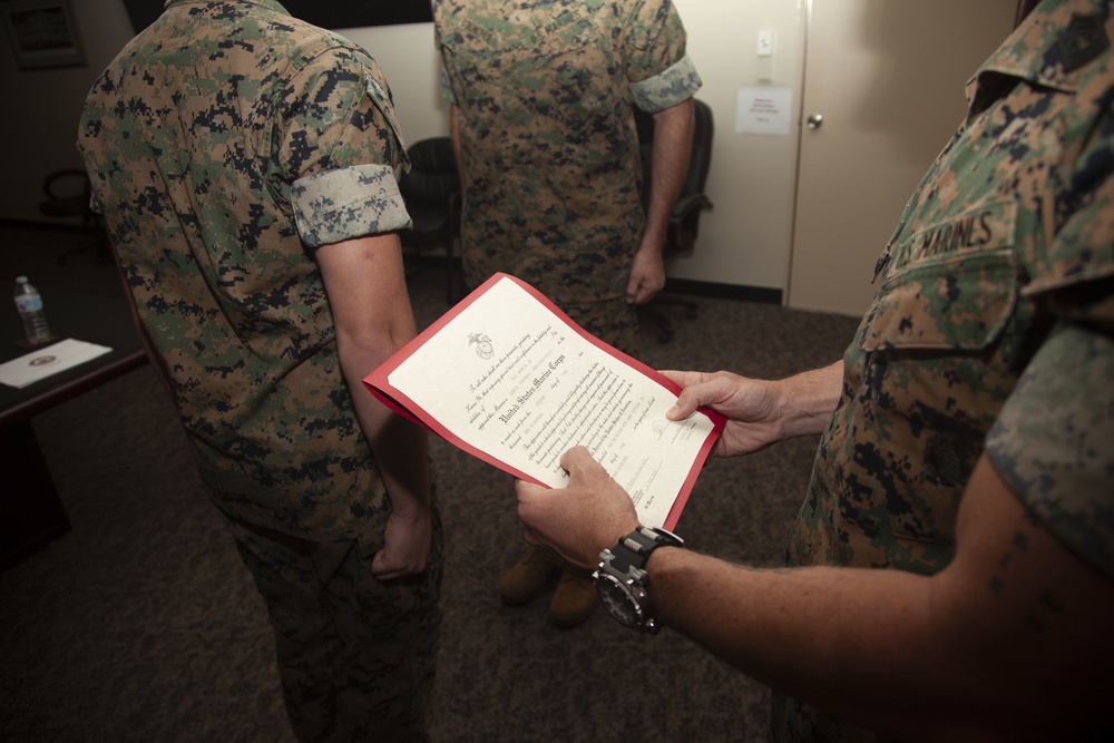 Lance Corporal Harris's Promotion Ceremony