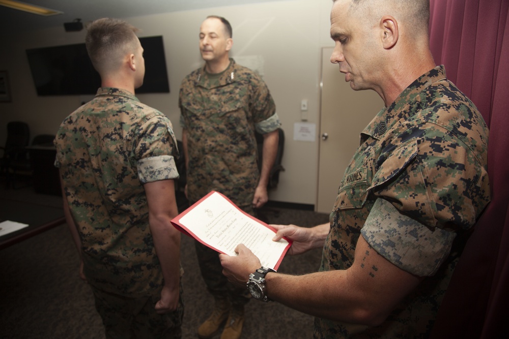 Lance Corporal Harris's Promotion Ceremony