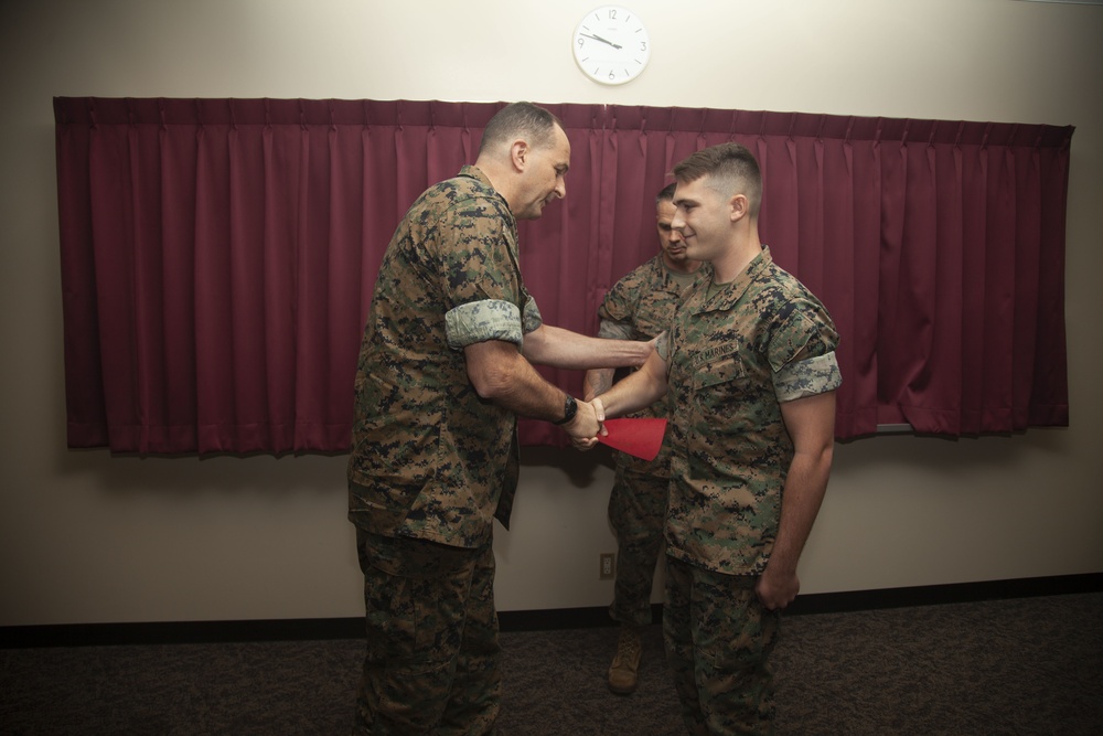 Lance Corporal Harris's Promotion Ceremony