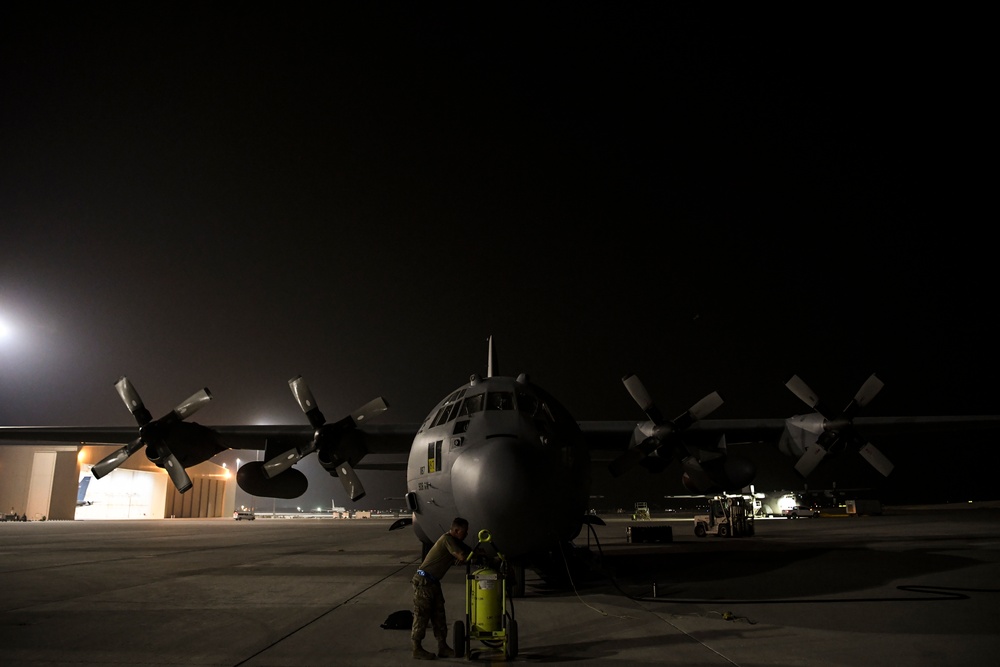 C-130H performs Operation Roundup airdrop