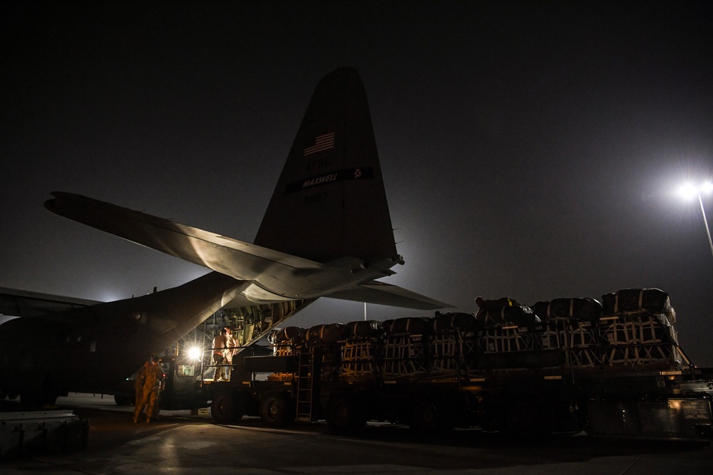 C-130H performs Operation Roundup airdrop