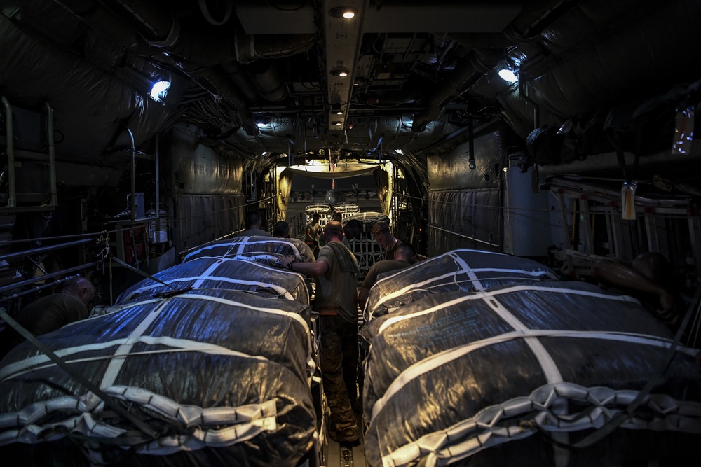 C-130H performs Operation Roundup airdrop