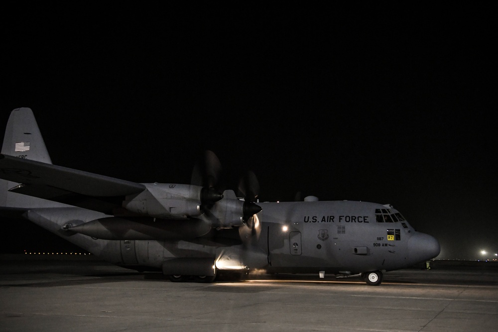 C-130H performs Operation Roundup airdrop