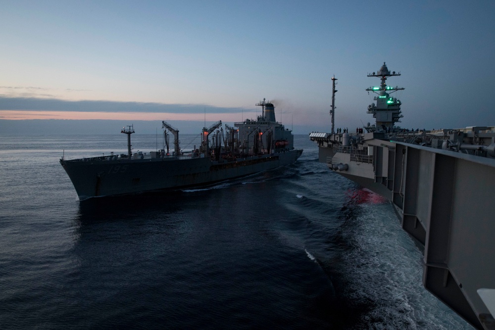 DVIDS - Images - USS Gerald R. Ford Nighttime Underway Replenishment ...