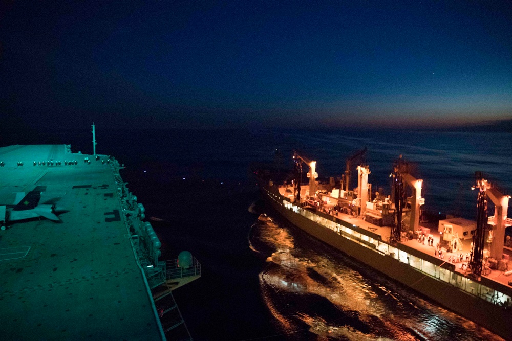 Ford First Nighttime Underway Replenishment