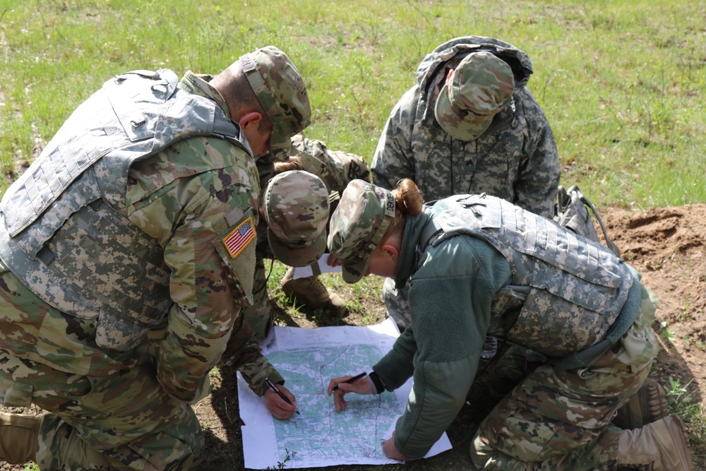 Soldiers From the 1463rd Conducting Land Navigation Training