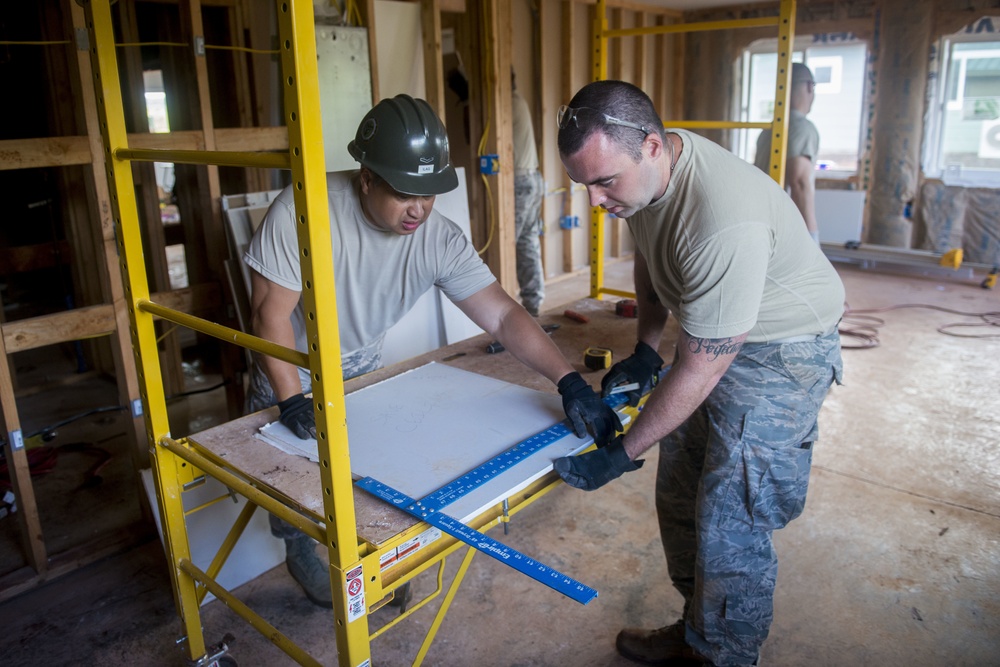 147th Civil Engineering Squadron Members build new buildings for community in Wahiawa, HI