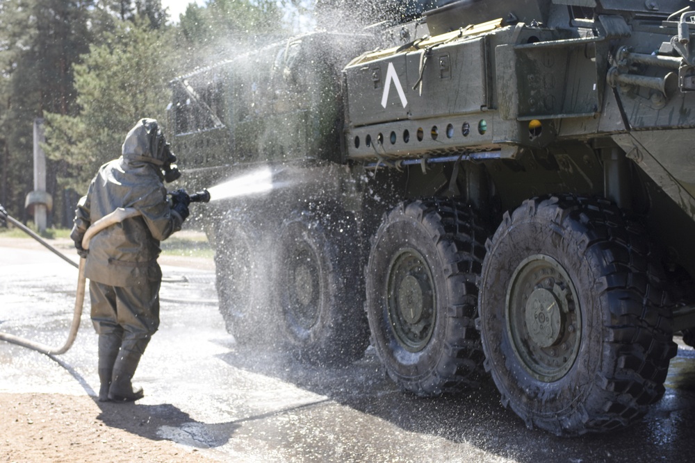 Combine CBRN training Saber Strike 18