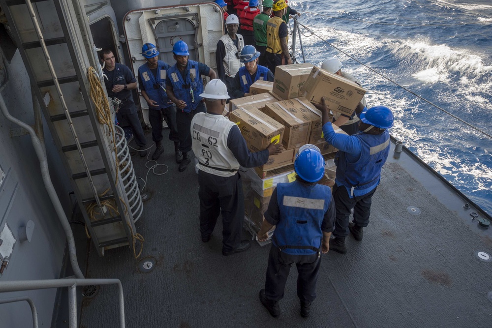 USS Chancellorsville Conducts Replenishment-at-Sea