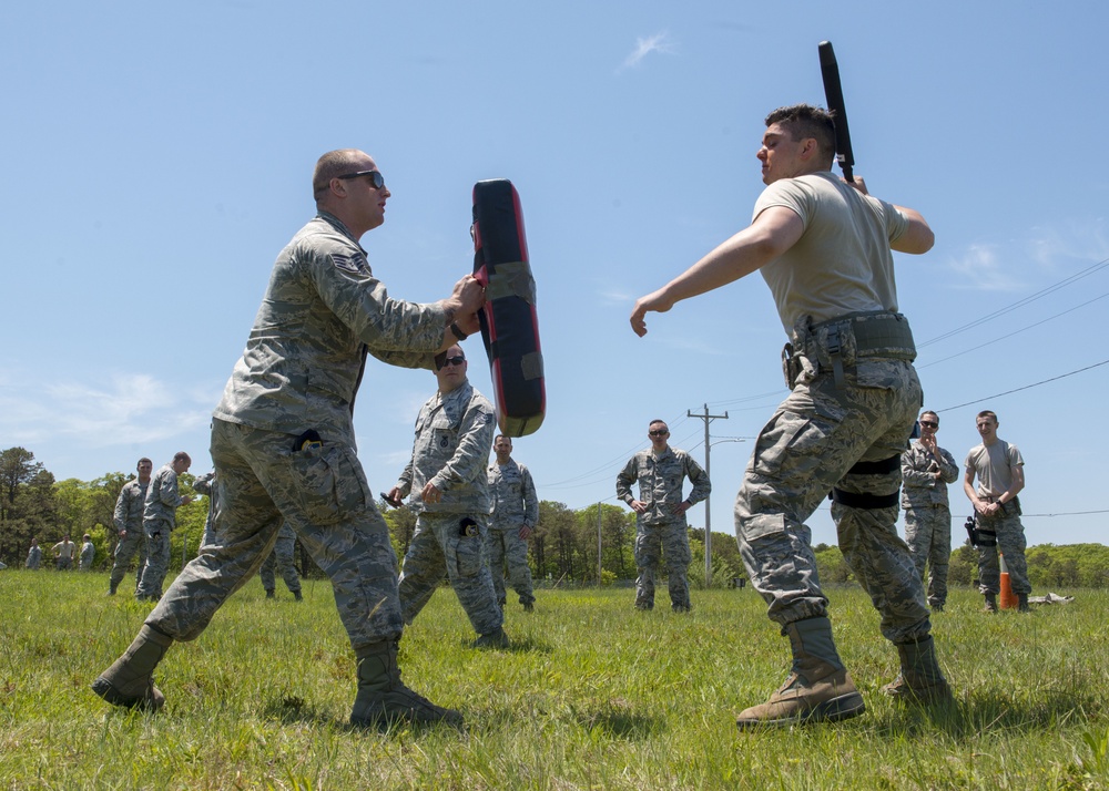 102nd Security Forces Defenders conduct pepper spray training