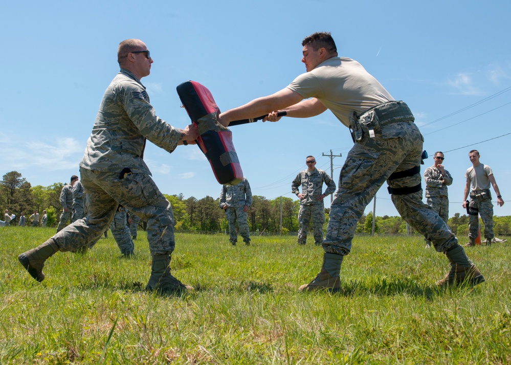 102nd Security Forces Defenders conduct pepper spray training