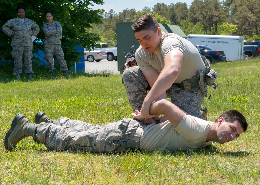 102nd Security Forces Defenders conduct pepper spray training