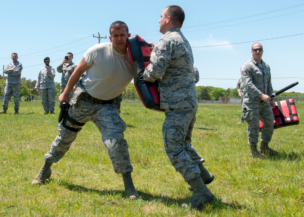 102nd Security Forces Defenders conduct pepper spray training