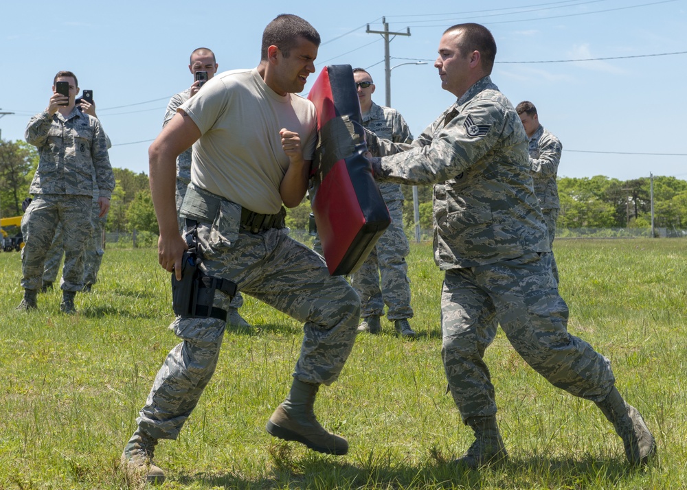 102nd Security Forces Defenders conduct pepper spray training