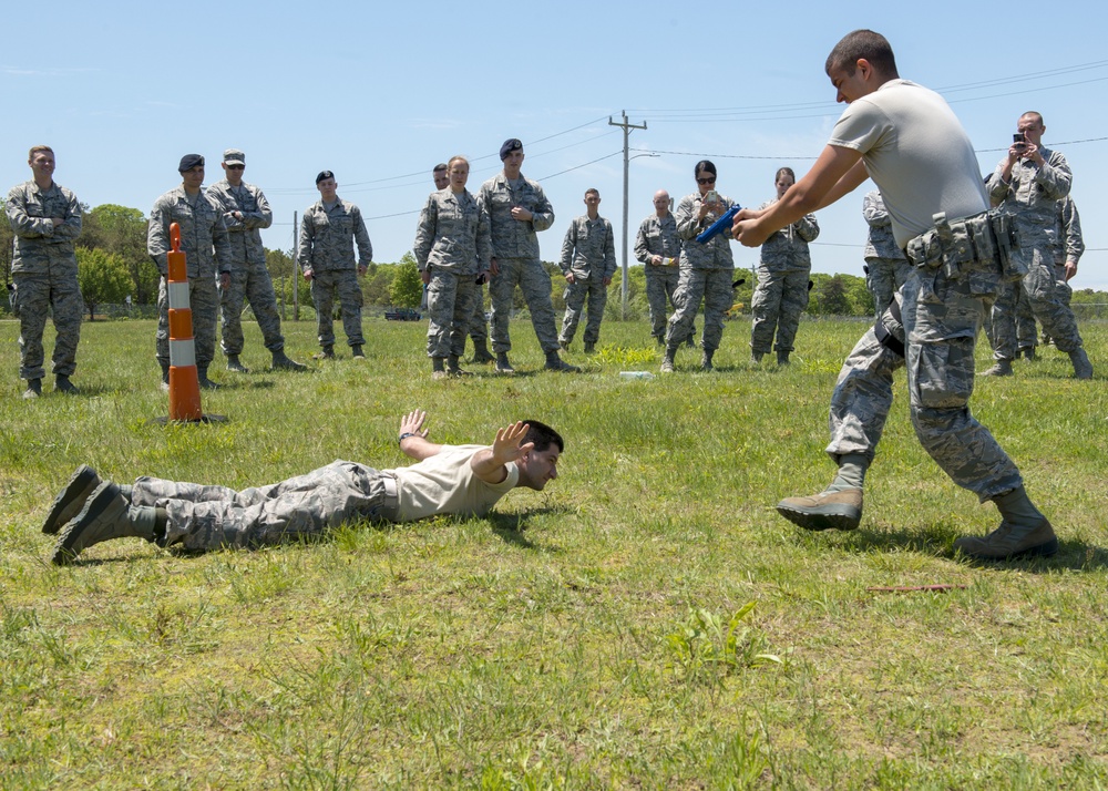 102nd Security Forces Defenders conduct pepper spray training