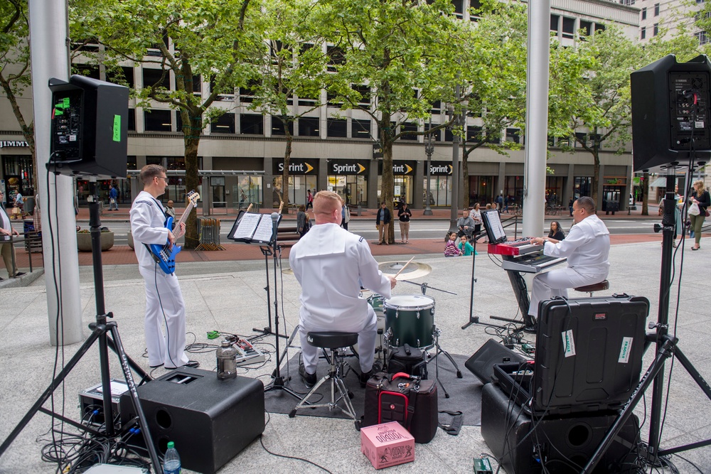 Sailors Perform During Rosefest