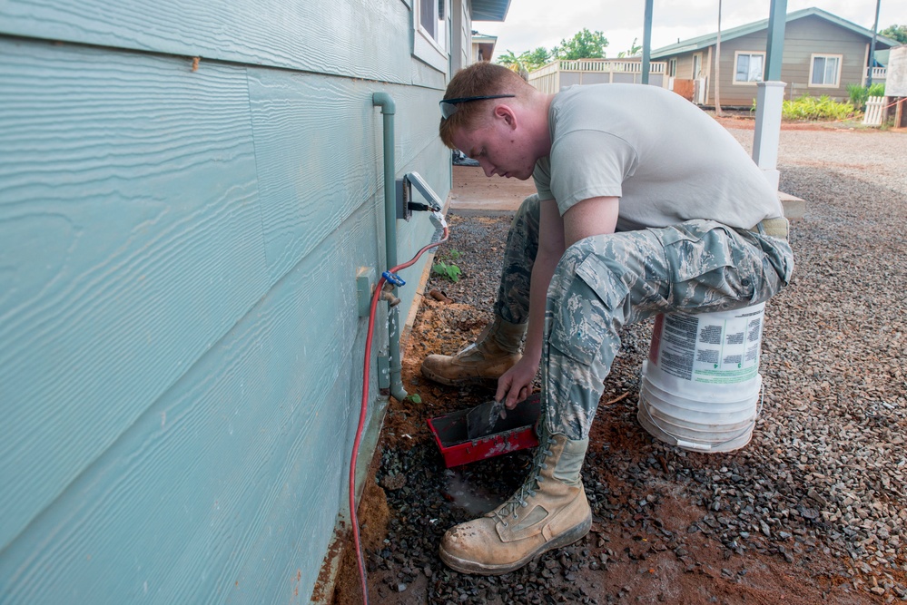 147th Civil Engineering Squadron Members build new buildings at Helemano Plantation
