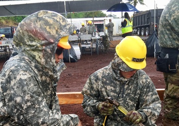 230th Vertical Engineer Company begins constructing micro-shelters in Pahoa
