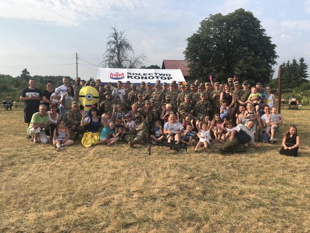 2-8 CAV, 1st Armored Brigade Combat Team, 1st Cavalry Division at community event in Poland during Saber Strike