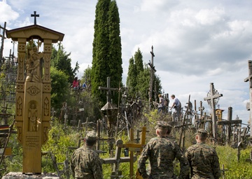 Saber Strike 18 Marines Visit Historic Hill of Crosses