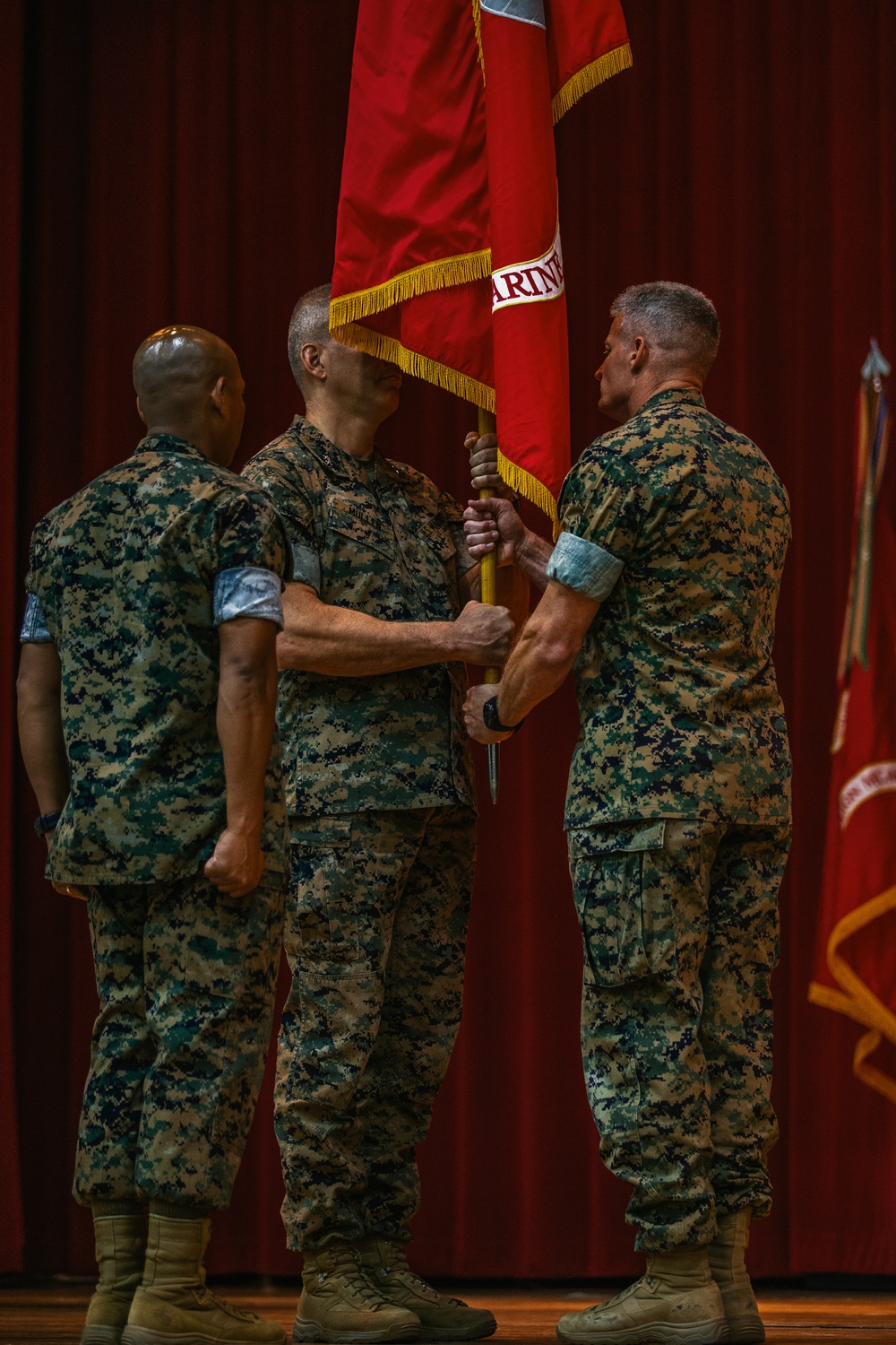 General officers exchange command aboard the Combat Center