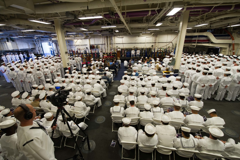 USS America Conduct Change of Command Ceremony