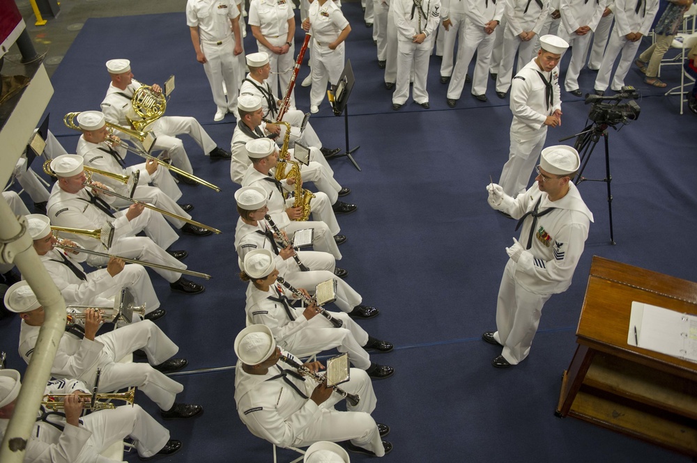 Navy Band Southwest performs during ceremony